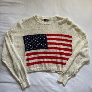American flag cropped sweater size medium